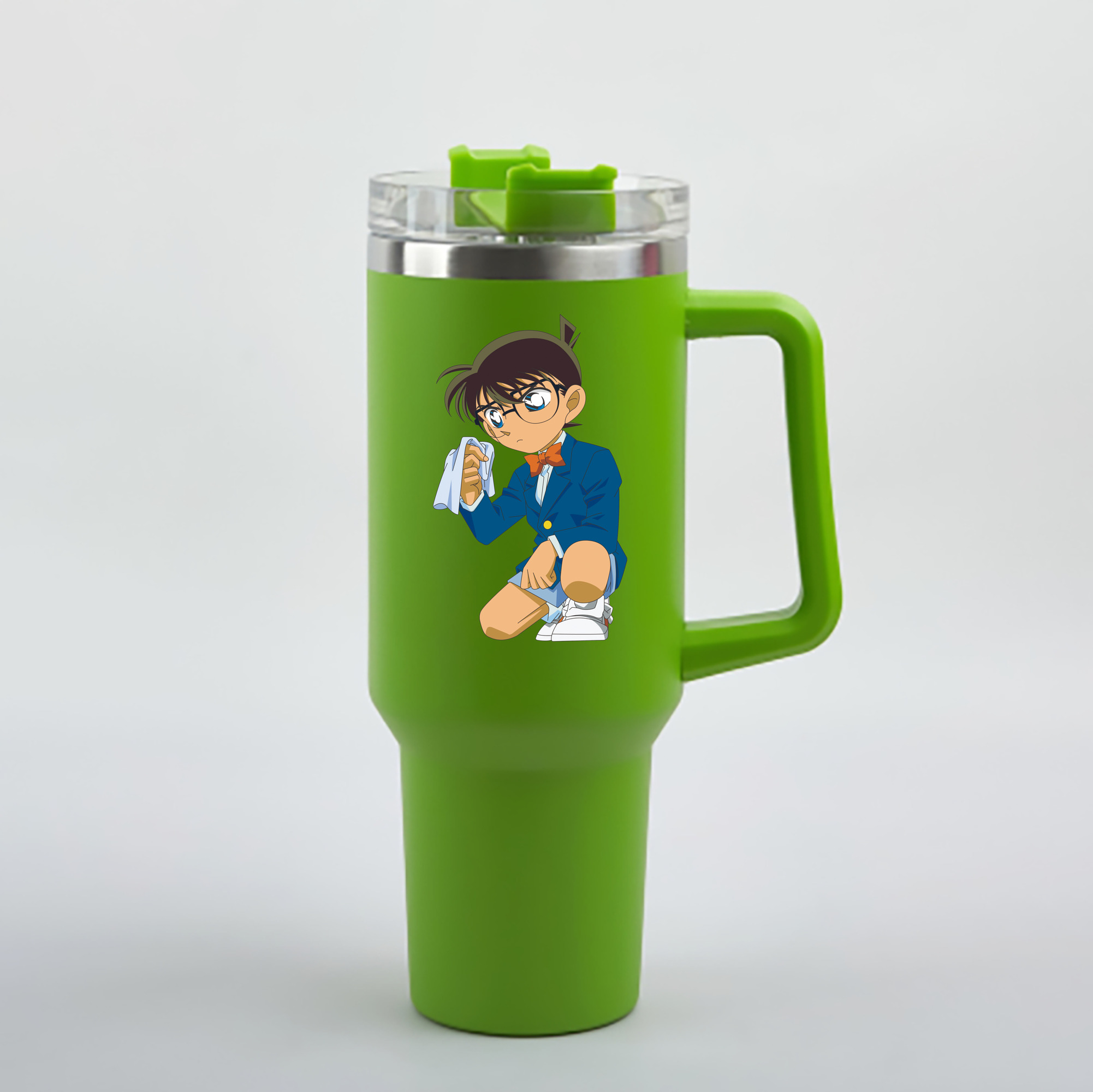 （画像用） 名探偵コナン 江戸川 コナン Detective Conan Conan Edogawa 1200mL車用タンブラー - クリスタルステッカー（プラスチックストロー付き）